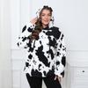 Sweat à capuche en peluche vache surdimensionné - Coupe ample décontractée pour grandes tailles