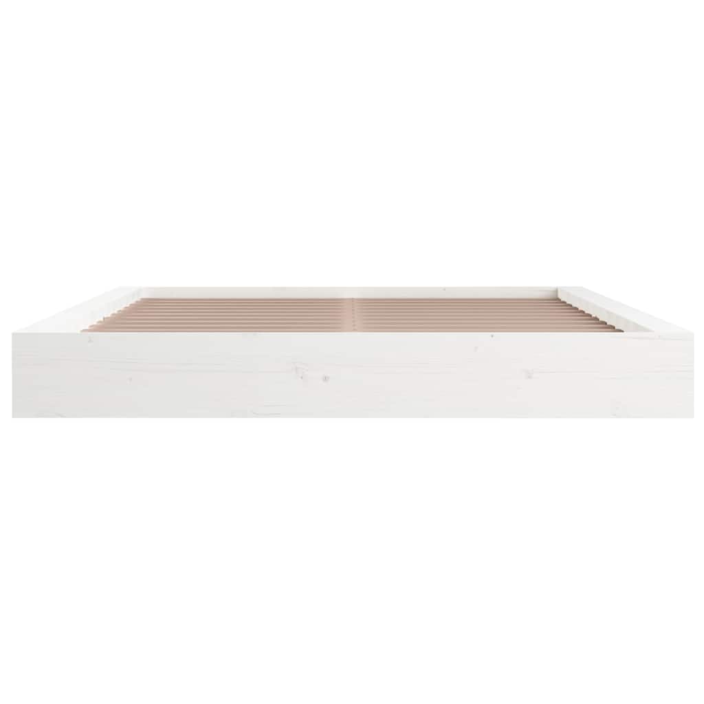 vidaXL Massivholzbett Weiß 140x200 Cm