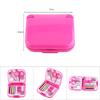 Portable Travel Sewing Kits Box Needle Threads Scissor Buttons Pins Home Tools (Red)
