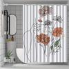 Elegant Floral Art Polyester Shower Curtain, Water-Resistant Knit Weave with Hooks,  All-Season Decorative Bathroom Curtain
