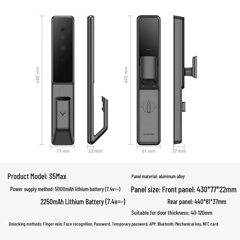 Lockin S5 Max Smart Door Lock with 3D Face Recognition