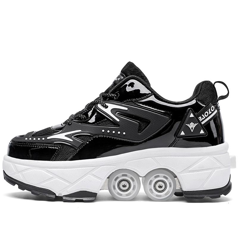 Roller Roller Shoes 4-wheel Deformation Shoes Roller Skates Men's and Women's Adult Runaway Shoes Skating Shoes Shoes with Wheels