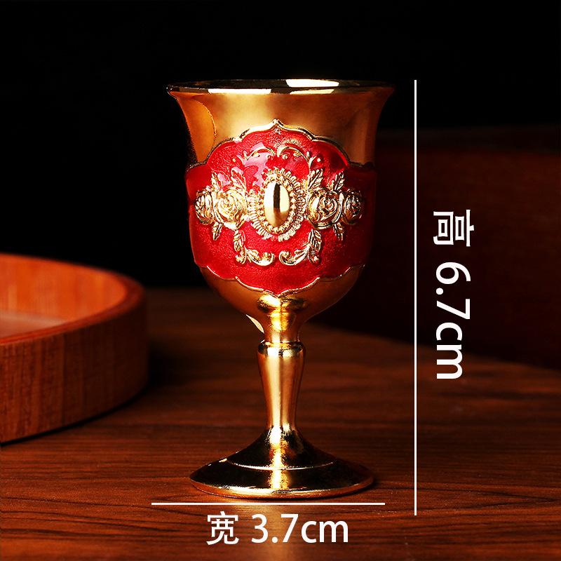 Metal Handicraft Wine Glass European Small Rose Pattern Creative Baijiu Set Wine Set European Wine Jug Set