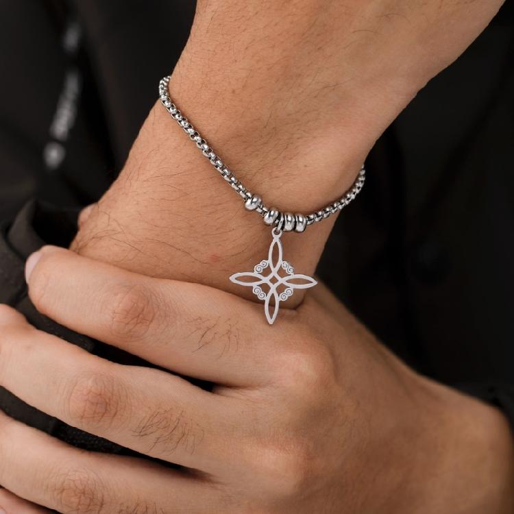 Women Men Bracelets Witch Knot Shaped Stainless Steel Bracelet Adjustable Bangle