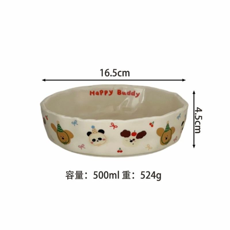 Hand-squeezed Ceramic Deep Plate, Cute Cream-colored Matte Pasta Plate, Salad, Breakfast Plate, Fruit , Vegetable