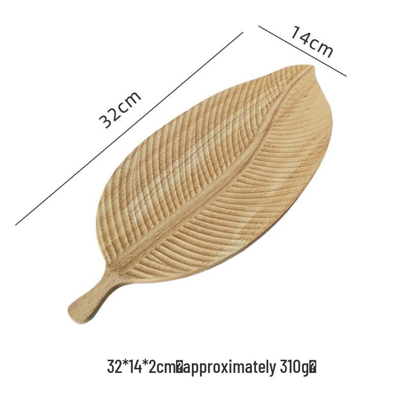 Solid Wood Decorative Leaf Tray 32x14x2cm