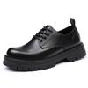 Derby shoes 2025 new autumn low-top Martin boots men's platform heightening versatile breathable business casual leather shoes