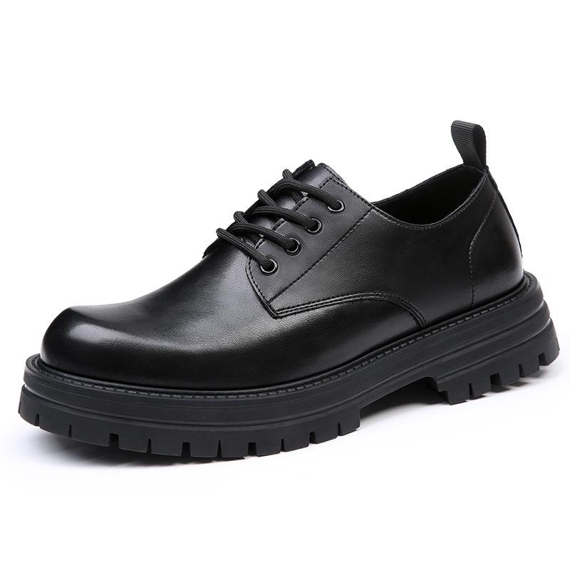 Derby shoes 2025 new autumn low-top Martin boots men's platform heightening versatile breathable business casual leather shoes