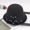 2022 Autumn And Winter Woolen Hat Women'S Casual Wide-Brimmed Top Hat, Flower Dome Fashion Hat