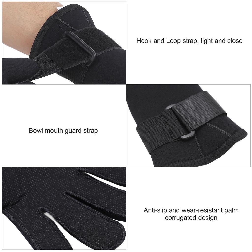 2 Pcs Diving Gloves 5MM Comfortable Non Slip Thickened Warm Wear Resistant Handguard Diving Gloves