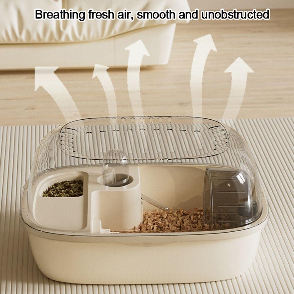 

Великий простір хом яка Вілла Двошаровий дрібний переносник для тварин Клітка для домашніх тварин Хабітат Будинок Морські свинки сірий