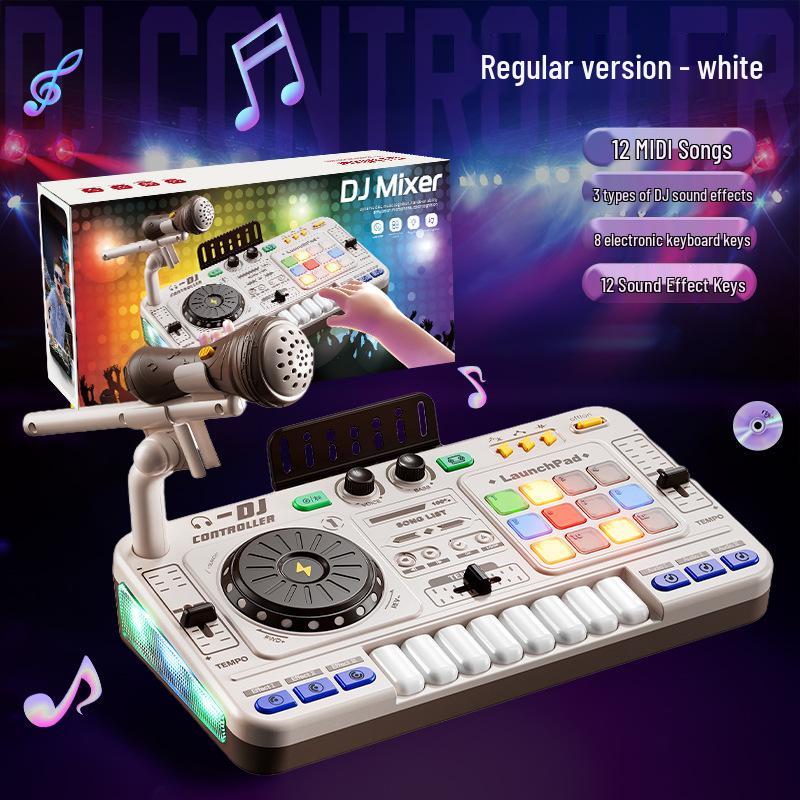 

Bluetooth DJ Turntable Toy with Mic - Multi-functional & Interactive Musical Instrument for Kids