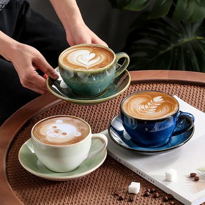 Creative Kiln Changes - Set di tazze e piatti in ceramica retrò giapponese, per tè e bevande, per uso domestico, per caffè latte, per acqua