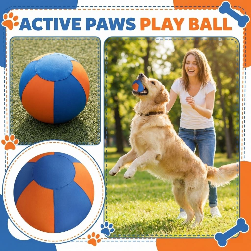 Durable Dog Toy Soft Plush Ball for Interactive Play and Chewing Suitable for Medium to Large Dogs Indoor and Outdoor Use
