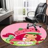 1pc Princess Strawberry12 Carpet, Round Rug, Comfortable, Suitable for Entryways, Living Rooms, Office, And Bedrooms, Christmas Decoration
