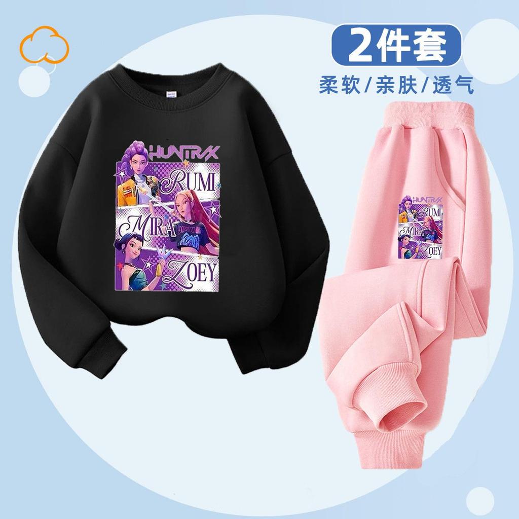 Modă pentru copii Vânătoare de vrăjitoare K-POP Hanorac cu gât rotund Set casual din 2 piese de primăvară și toamnă pentru băieți și fete