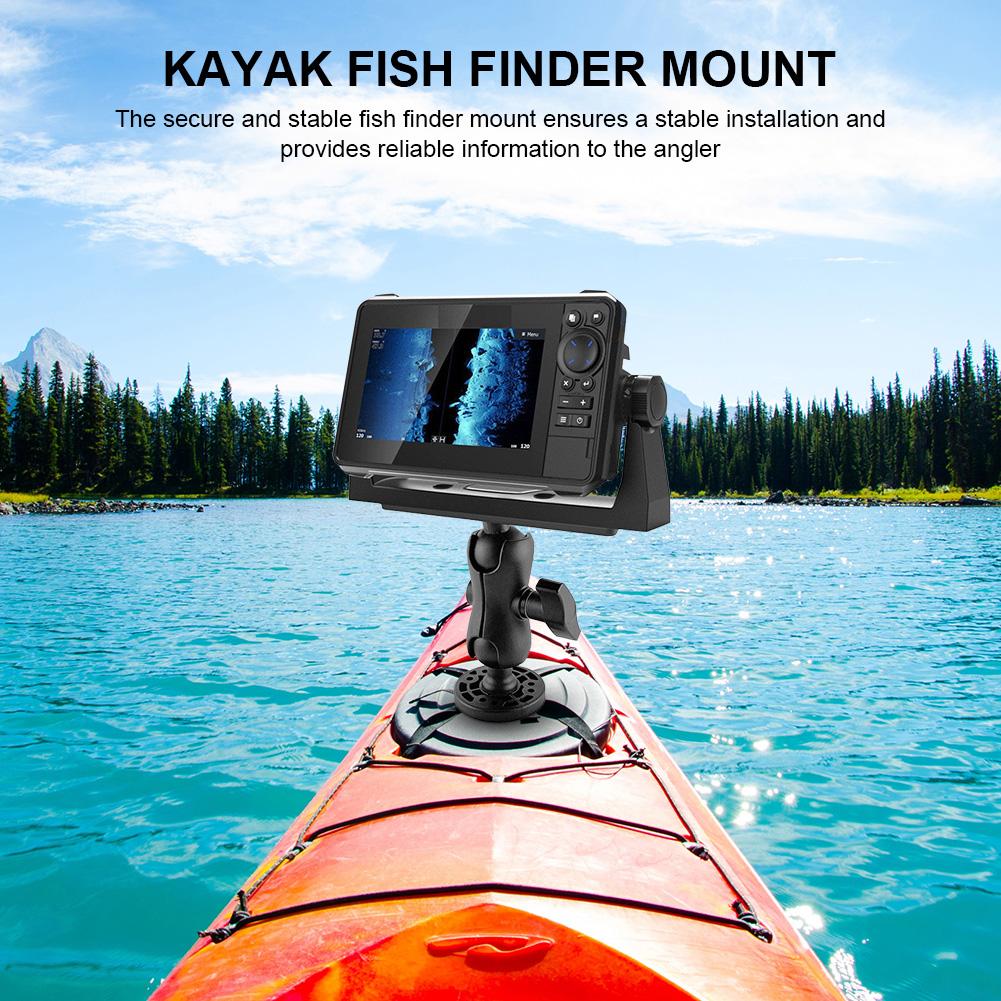 Fish Finder GPS Bracket Wear Resist 360 Degree Swivel Fish Finder Rack GPS Plate Fish Finder Mount Base for Marine Boat Kayak