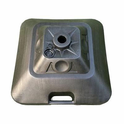 Square Plastic Parasol Base - MARBUENO SUMMER - 45x45x27 Cm - 30L - Black - Compatible Ø22/25/28/32/38 Mm