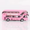 1/36 Scale Double Decker Bus Toy Car Model Alloy Diecast Sound Light Pull Back Doors Opened Vehicles Collectibles Birthday Gift