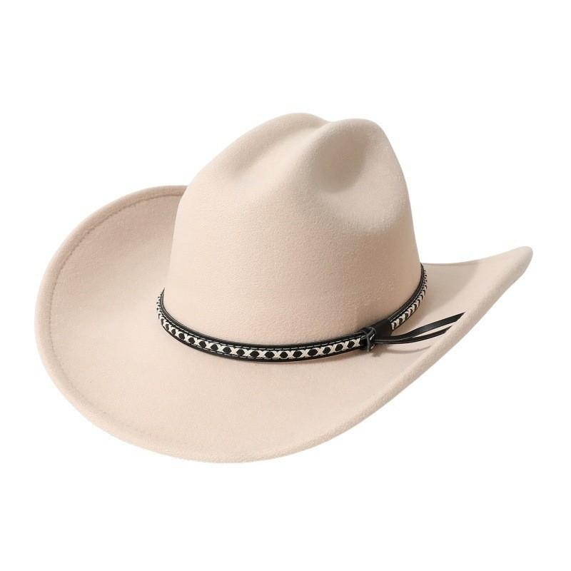 Exclusively for export, fashionable cowboy hats for men and women, unisex style, new European and American wool felt hats for stage use
