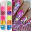 New Nail Glitter Ins Colorful Shell Paper 12 Grids Nail Glitter