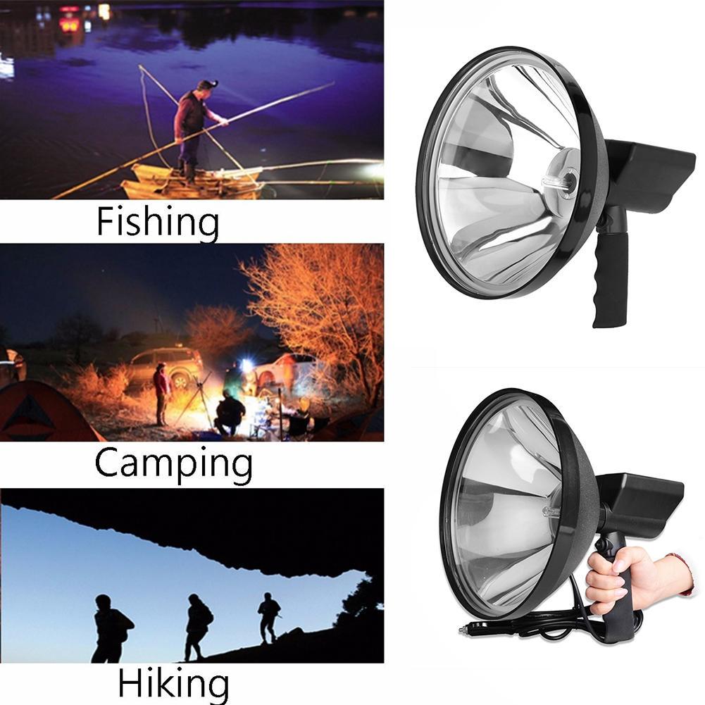 12V 100W HID 9in 240mm Handheld Lamp Portable Spotlights Hunting Fishing Spotlight Outdoor Camp Boating Hanging Night Lighting