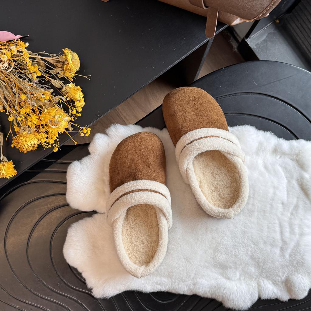 [Fanfna] Retro style leopard print bag head half slippers women's 2025 autumn and winter new fashionable versatile Mao Mao shoes