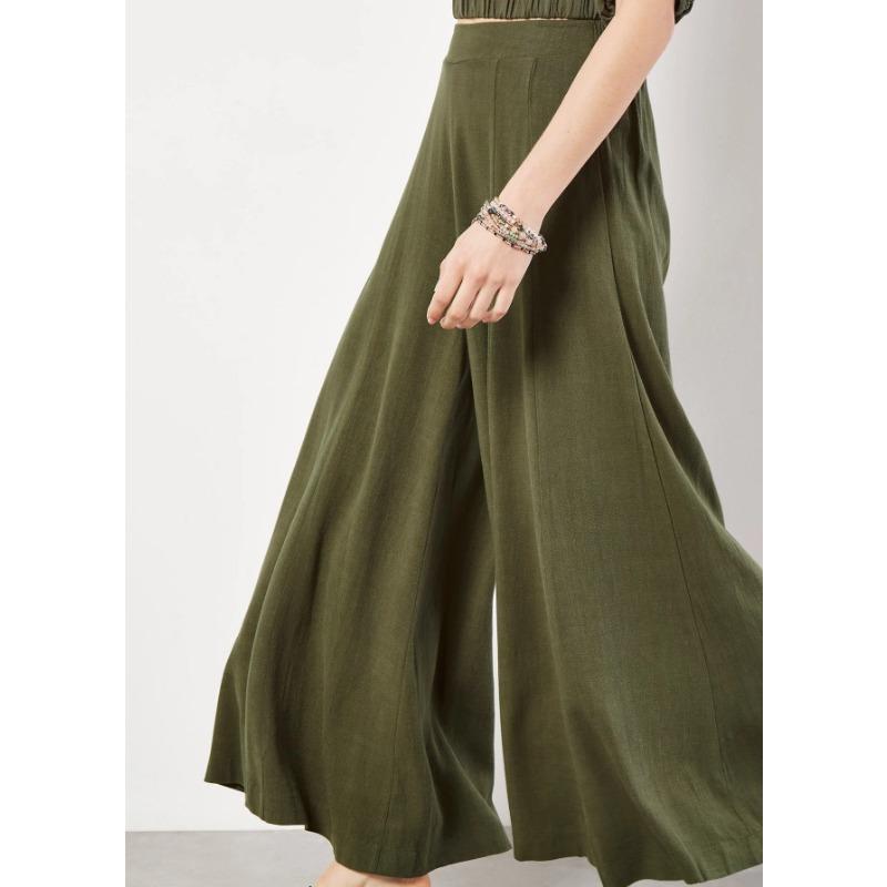 VEZFAA Damenmode, lässig, einfarbig, bedruckt, hohe Taille, Hosen, Hosen und Caprihosen