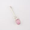 Pink Cat's Eye Gemstone 925 Sterling Silver Jewelry Pendant 1.79" Gift For Mom PP-60-49