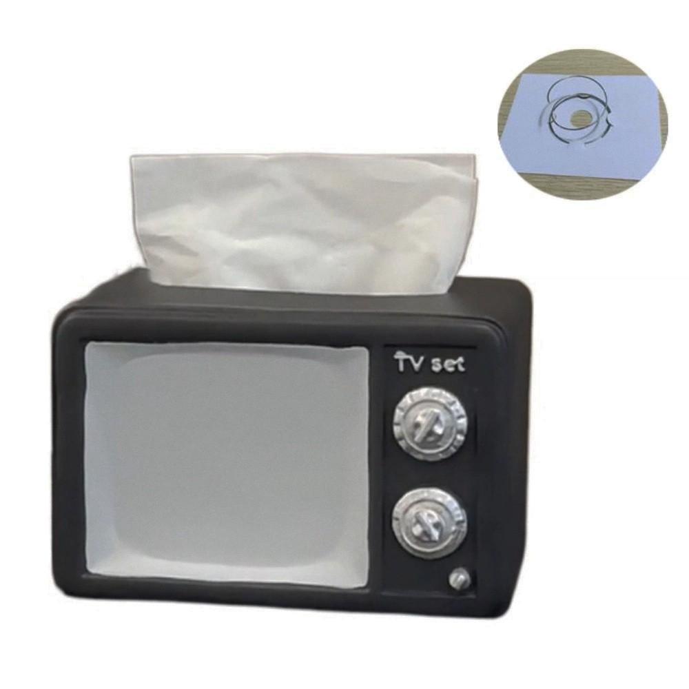 

Коробка для хранения салфеток в виде винтажного телевизора, защита от падений, коллекционная модель винтажного телевизора, игрушка, украшение для дома чёрный