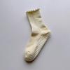 Dot Pattern Yoga Socks - Suitable for Children's Indoor Fitness Exercises and Pilates - Mid-calf Socks with Anti-slip Lace On The Bottom.