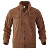 Men's Solid Color Corduroy Lapel Jacket Men's Retro Multi-Pocket Work Jacket