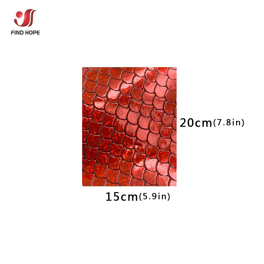 Holographic Iridescent Sparkle Mermaid Scale PU Faux Leatherette Fabric Foil DIY Bow Bags Craft Making Earring Handmade