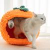 Soft Cat House Semi-enclosed Colorful Cat Bed Hand Knitting Creative Indoor Beds Comfortable Safe Pet Beds Kittens Hideout House