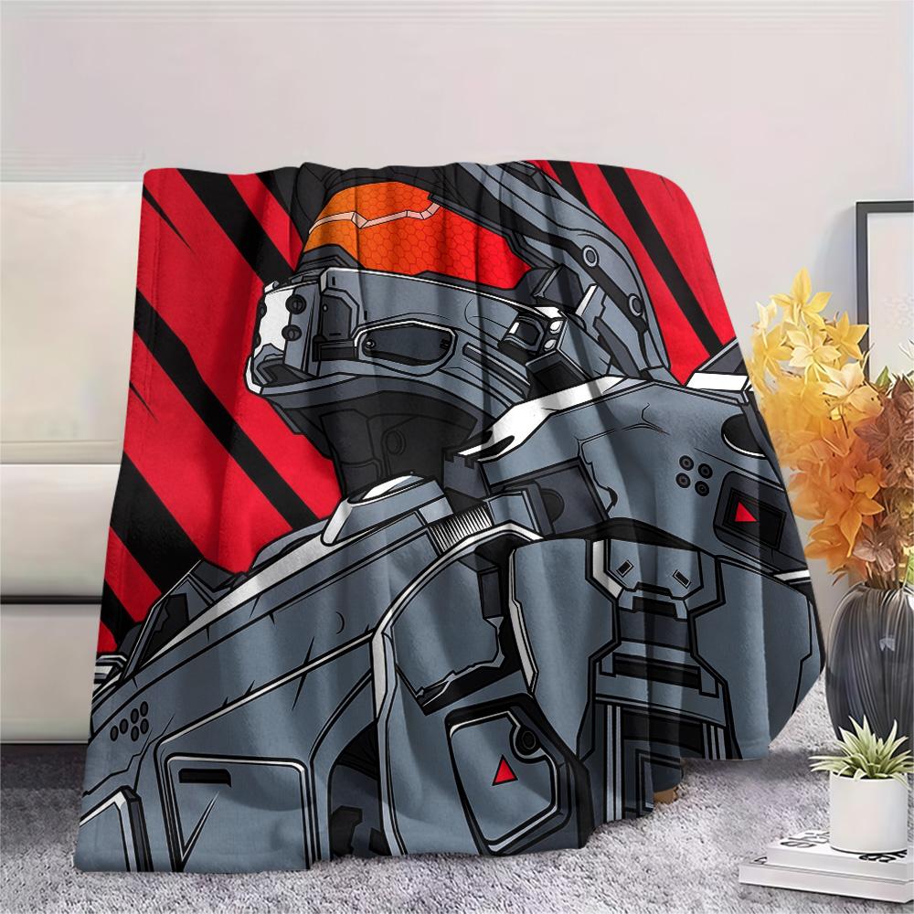 Master Chief  Print Flannel Blanket, High Quality Comfortable for All Seasons, Home Decor, Warmth and Comfort