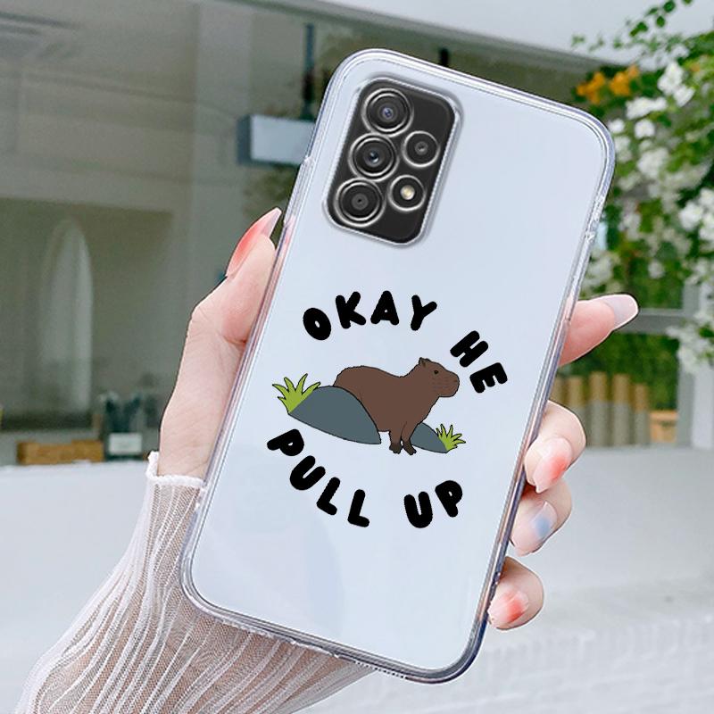 Cute Cartoon Capybara Phone Case For Samsung A15 A13 A35 A55 A51 A71 A41 A31 A03S A05 A17 A23 A25 A33 A53 A73 5G A07 4G Cover