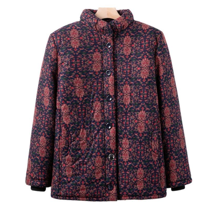 Grandma's autumn and winter velvet thickened padded jacket for the elderly and women's new mother's winter warm jacket