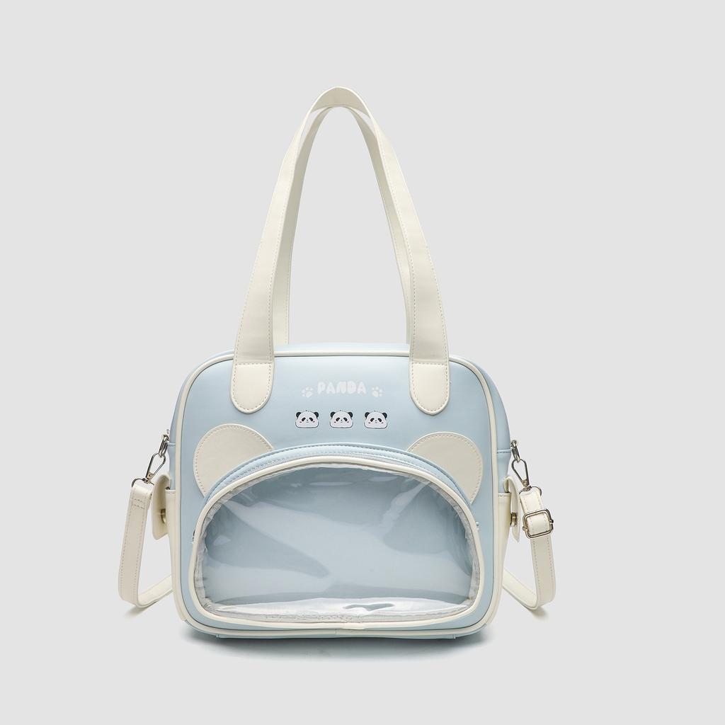 Female Bag Cartoon Cute Panda Pop Transparent Pain Bag Soft Sister Crossbody Bag