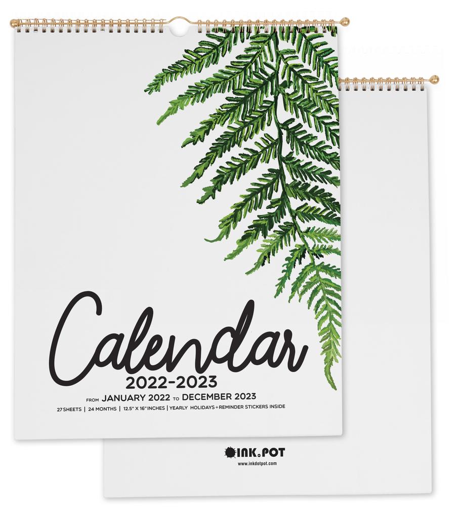 Inkdotpot Inkdotpot 16x12,5 Wandkalender – läuft bis Dezember 2023. Hängender Monatskalender mit Spiralbindung 2022–2023
