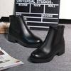 Short Women's Autumn and Winter New British Style Thick Heel Round Head Martin Fashion Casual Single