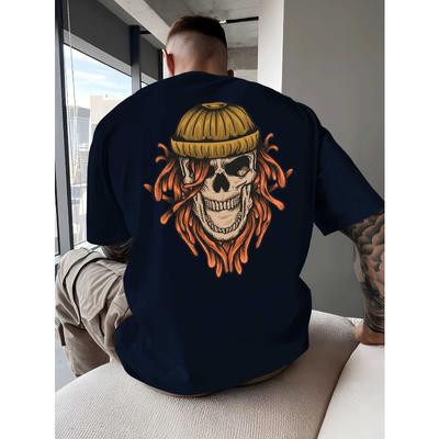 European Size Exquisite Printing New Summer Men'S Back Printed Short-Sleeved T-Shirt | Fashionable And Trendy, Crew Neck