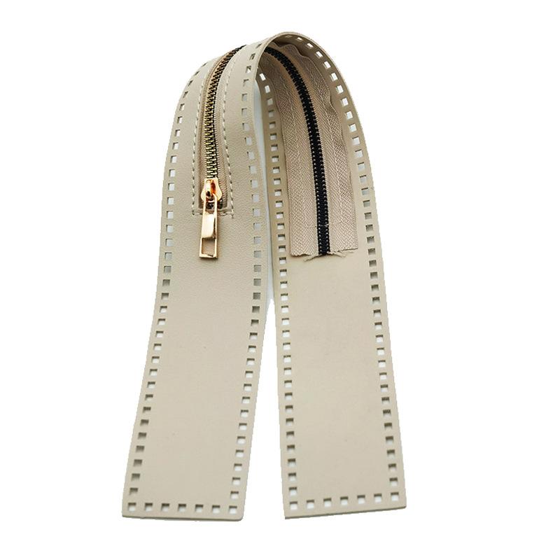 Long PU Band Zippers Close-end Auto-lock Type Gold Color Metal Zipper DIY Bag Accessories