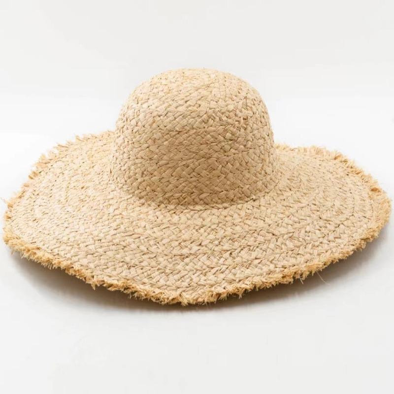 Summer Wind Big Brim Raffia Straw Hat Women's Beach Hat Travel Seaside Vacation Sun Hat