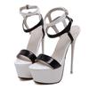 Fashion Large Size High Heel Sandals Summer Sexy Open Toe Party Dress 16CM Thick Bottom Gladiator Women16CM