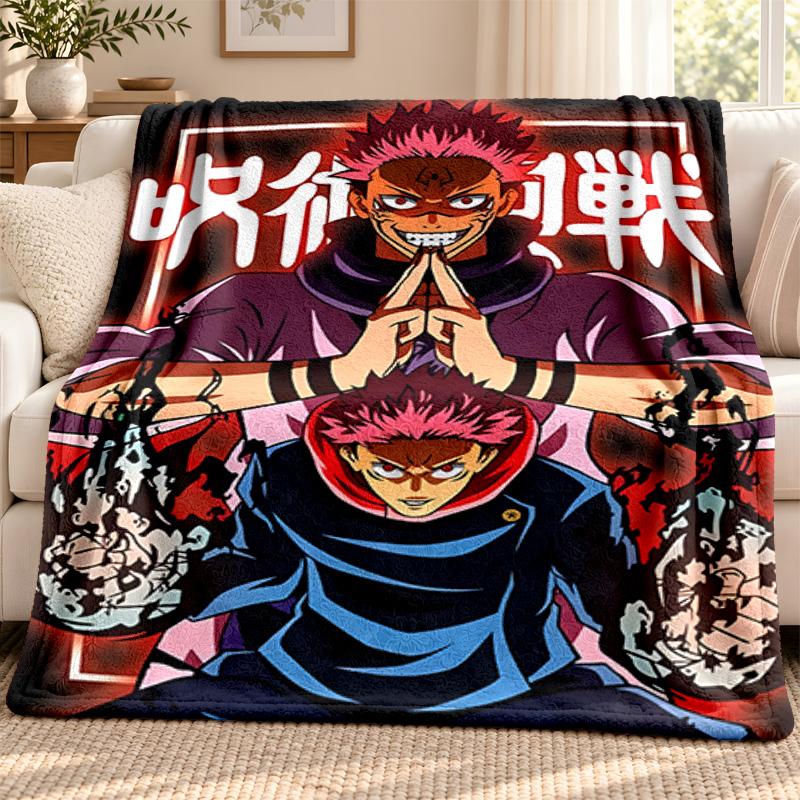 Jujutsu Kaisen blanket Flannel Blanket Soft Cozy Plush Throw for Sofa Bed Lightweight Home Decoration Outdoor camping