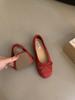 French Bow Round Head Ballet Shoes Fairy Shoes Flat Gentle Evening Shoes Summer New Women's Small Single Shoes