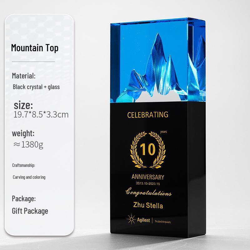2024 Glass Crystal Trophy for Annual Outstanding Employee Team Award Ceremony 19.7x8.5x3.3 cm