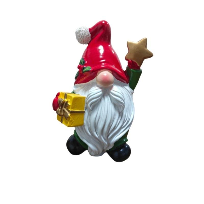 Christmas Santa Statue Resins Gnomes Miniature Figurine For Outdoor Indoor Holiday Tabletop Shelf Decoration Ornament
