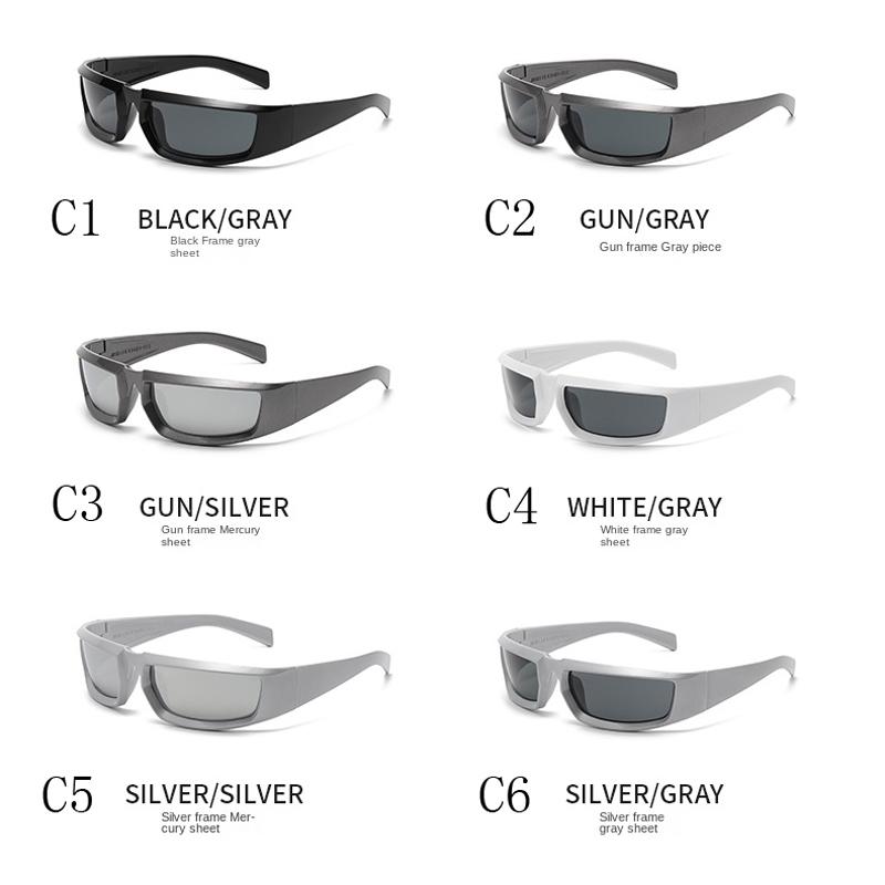 Y2K Sonnenbrillen für Damen Herren Unisex Steampunk Sport Punk Brillen Mode Zukunftsstil