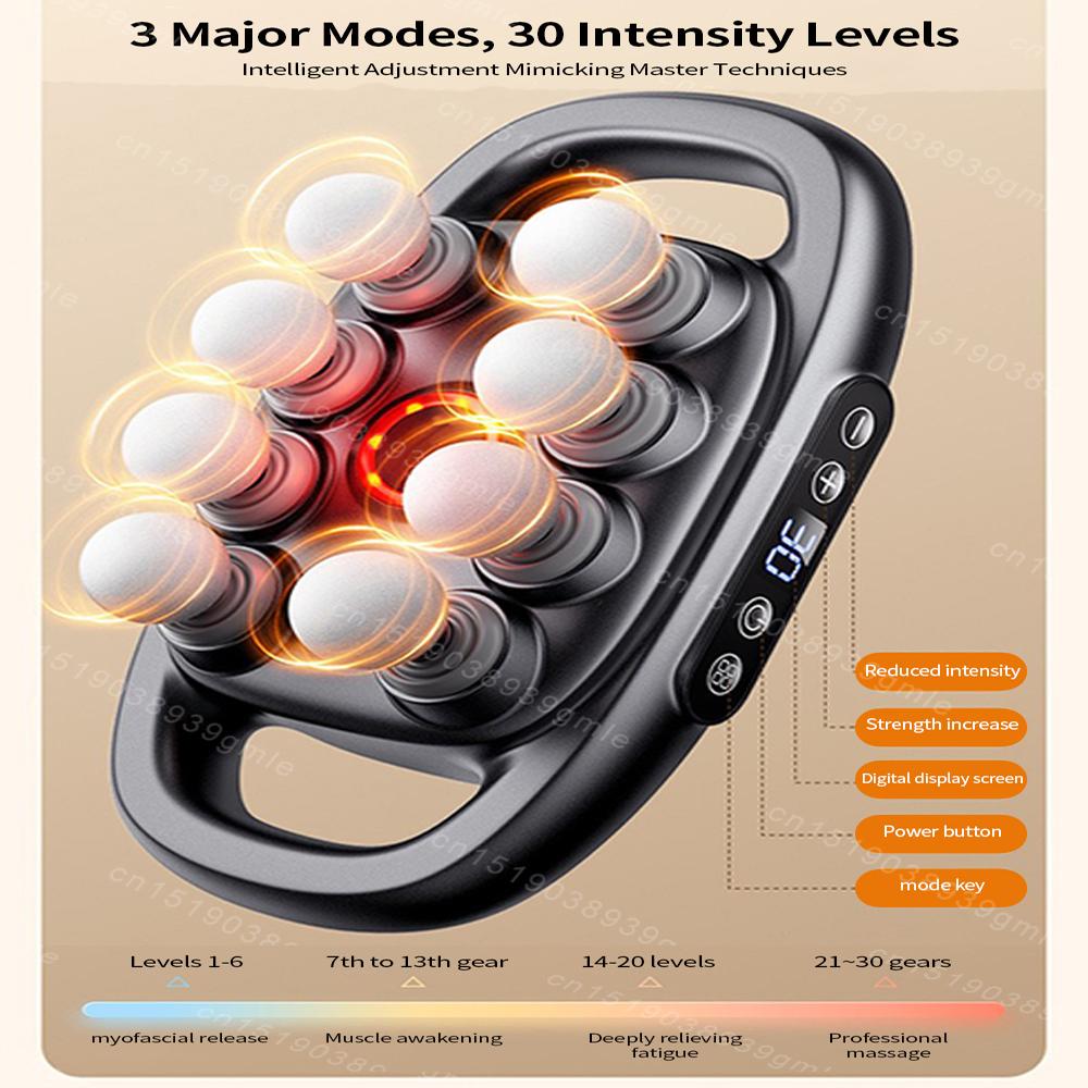 Fascial Massage Gun Electric Vibration Massager Body Deep Tissue Muscle Relaxation Fascia Gun Shoulder Neck Back Fitness Tool